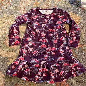 Purple Long Sleeved Tea Collection Dress